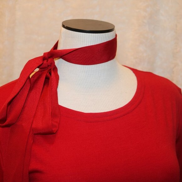 Pink Lilly red dress with sash size small - Picture 7 of 10